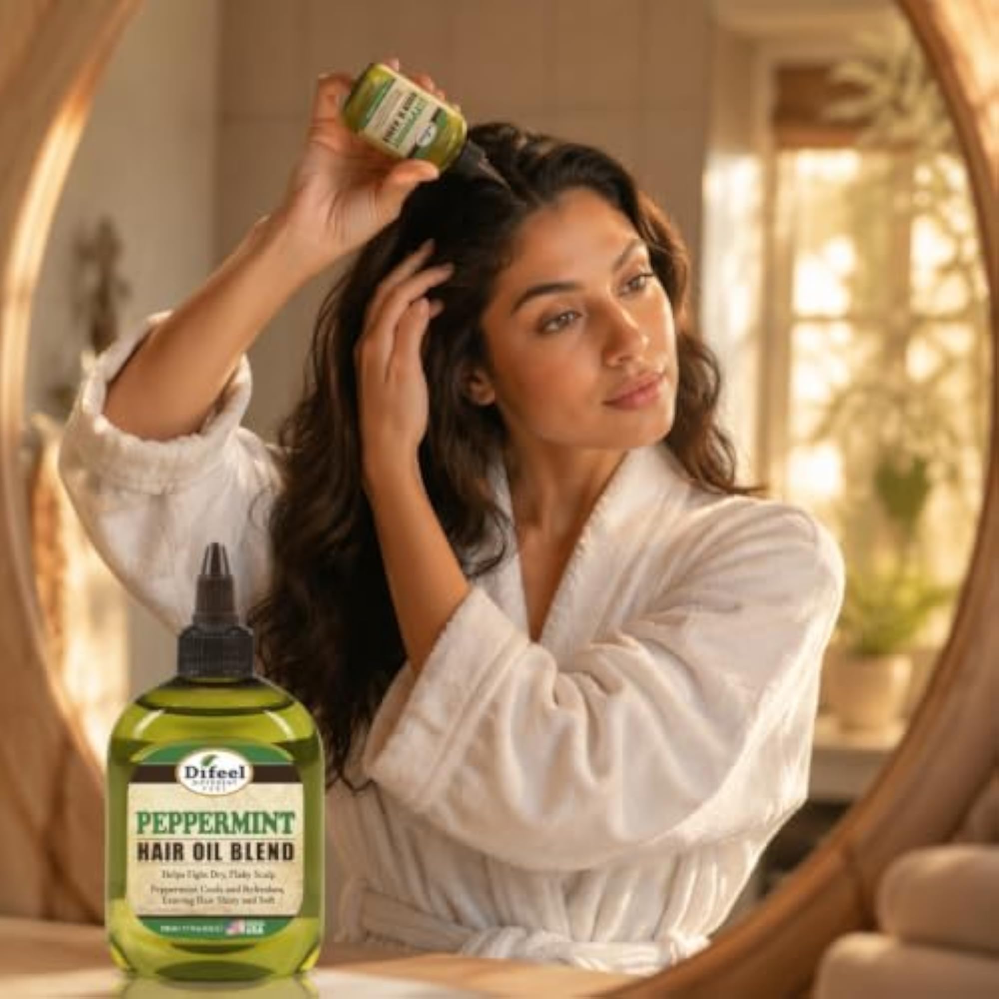 Premium Natural Hair Care Oil with Peppermint